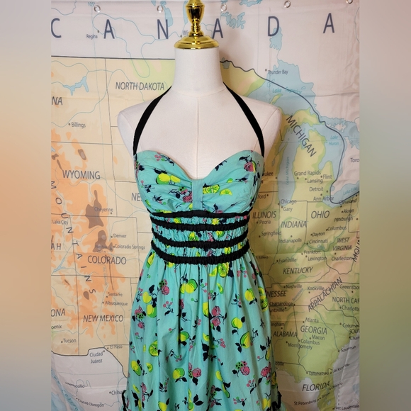 Betsey Johnson Vintage Y2K Lemon Halter Dress - Picture 3 of 16